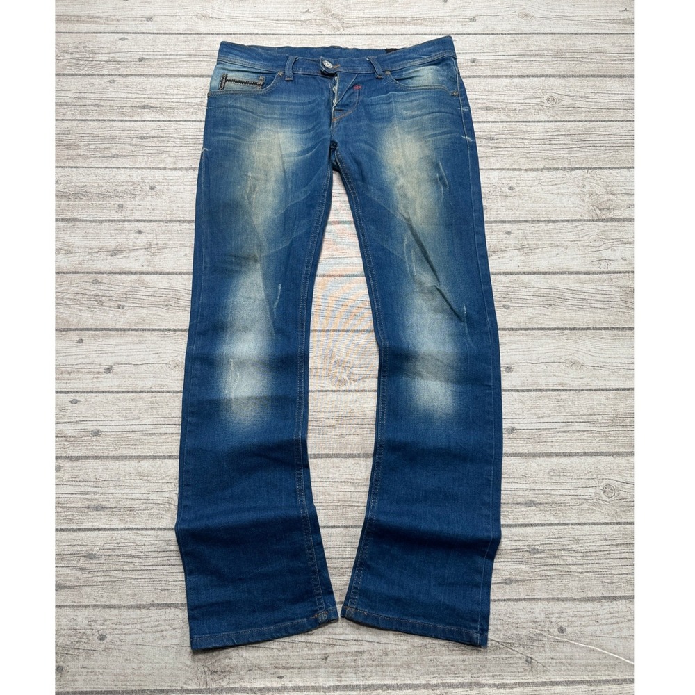 Target Jeans Men's 33x34 Blue Medium Wash Button Fly Denim Straight Leg Slim Fit